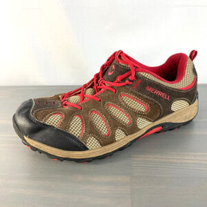 Merrell Boys Chameleon Hiking‎ Boots Shoes Size 7 Brown Red MY51948 Performance